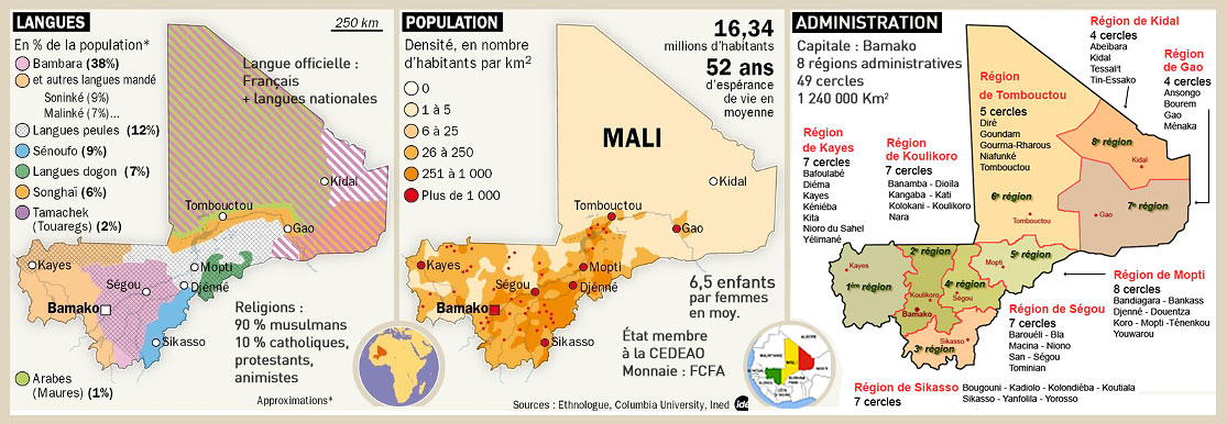 Carte descriptive du Mali